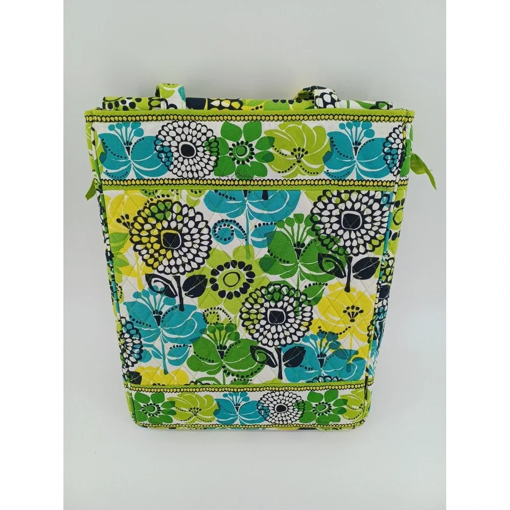 Vera Bradley Lime Green/ Blue Flowers Laptop Bag